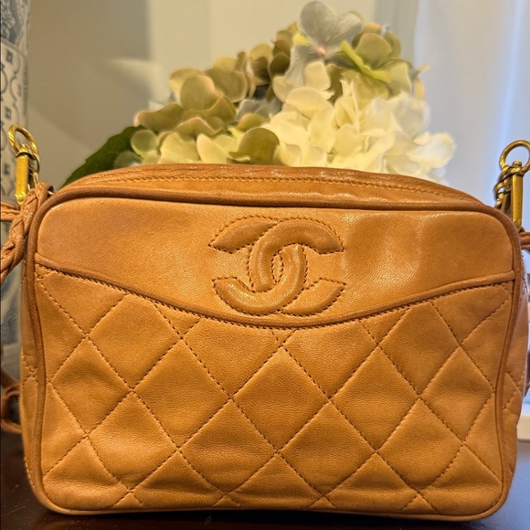 CHANEL Handbags - Chanel Camel Quilted Crossbody Camera Bag